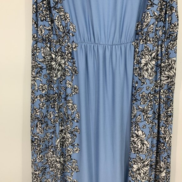 Soma Dress Maxi Blue Floral Print Sleeveless Soft High Neck - Picture 10 of 11